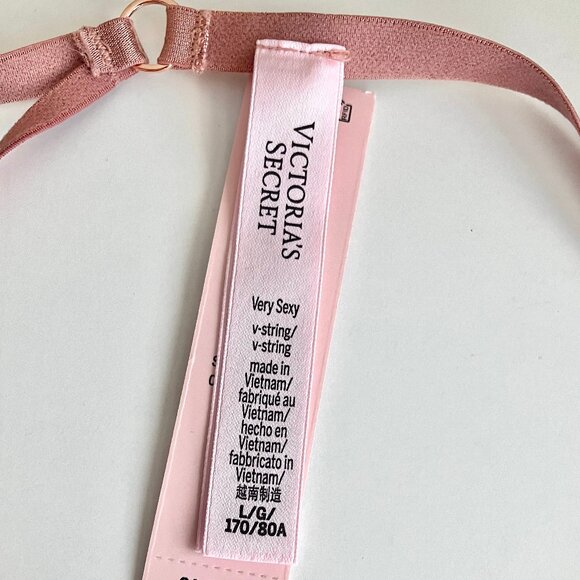 VS Starstruck Gold Star Chain Charm Thong NWT M L - Picture 10 of 10